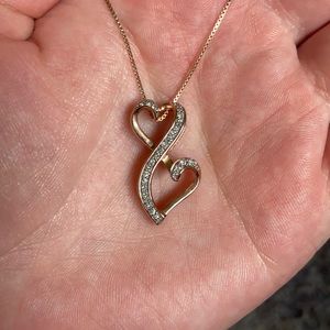 Real rose gold infinity necklace